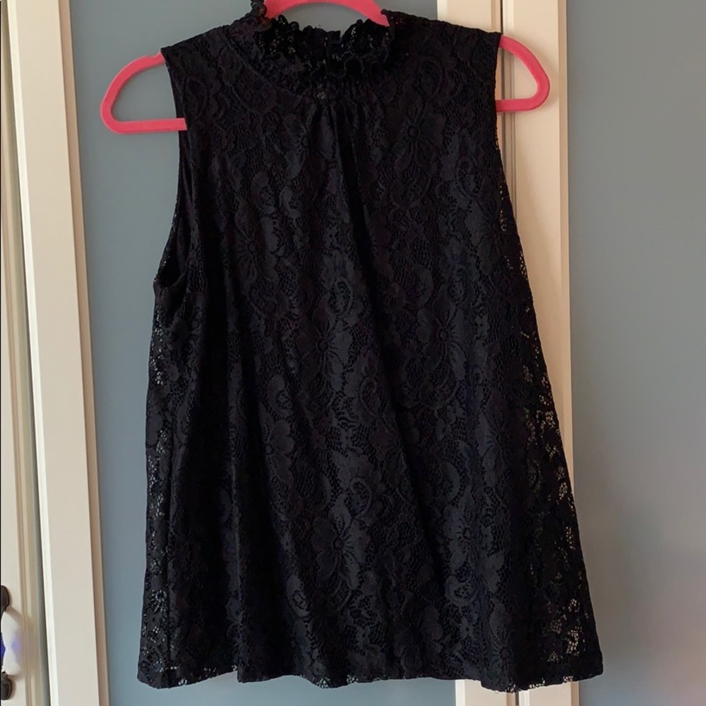 Cable & Gauge Black Lace Large High Neck NWT